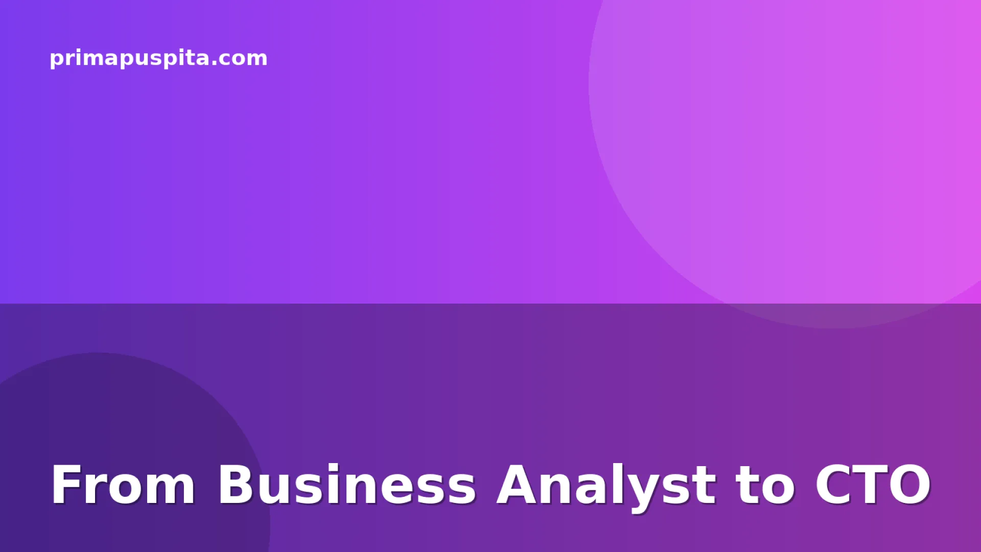 From Business Analyst to CPO